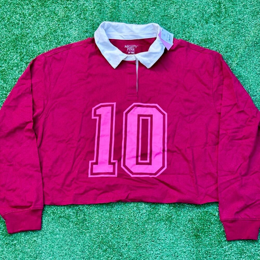 Mighty Fine Red Crop Sweatshirt 10 New With Tag